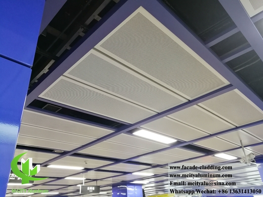 China Metal Ceiling Solid Aluminum Panels Cladding Facade Powder Coated Perforated Sheet supplier